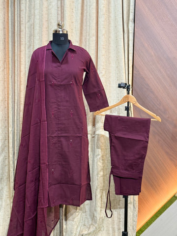 9253 - Straight cut Kurti with Pant and Duppatta