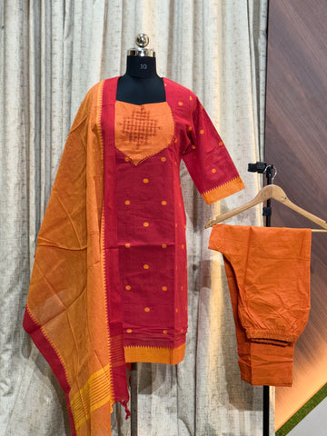 9303 - Kurti with pant and Duppatta ( Mangalagiri )