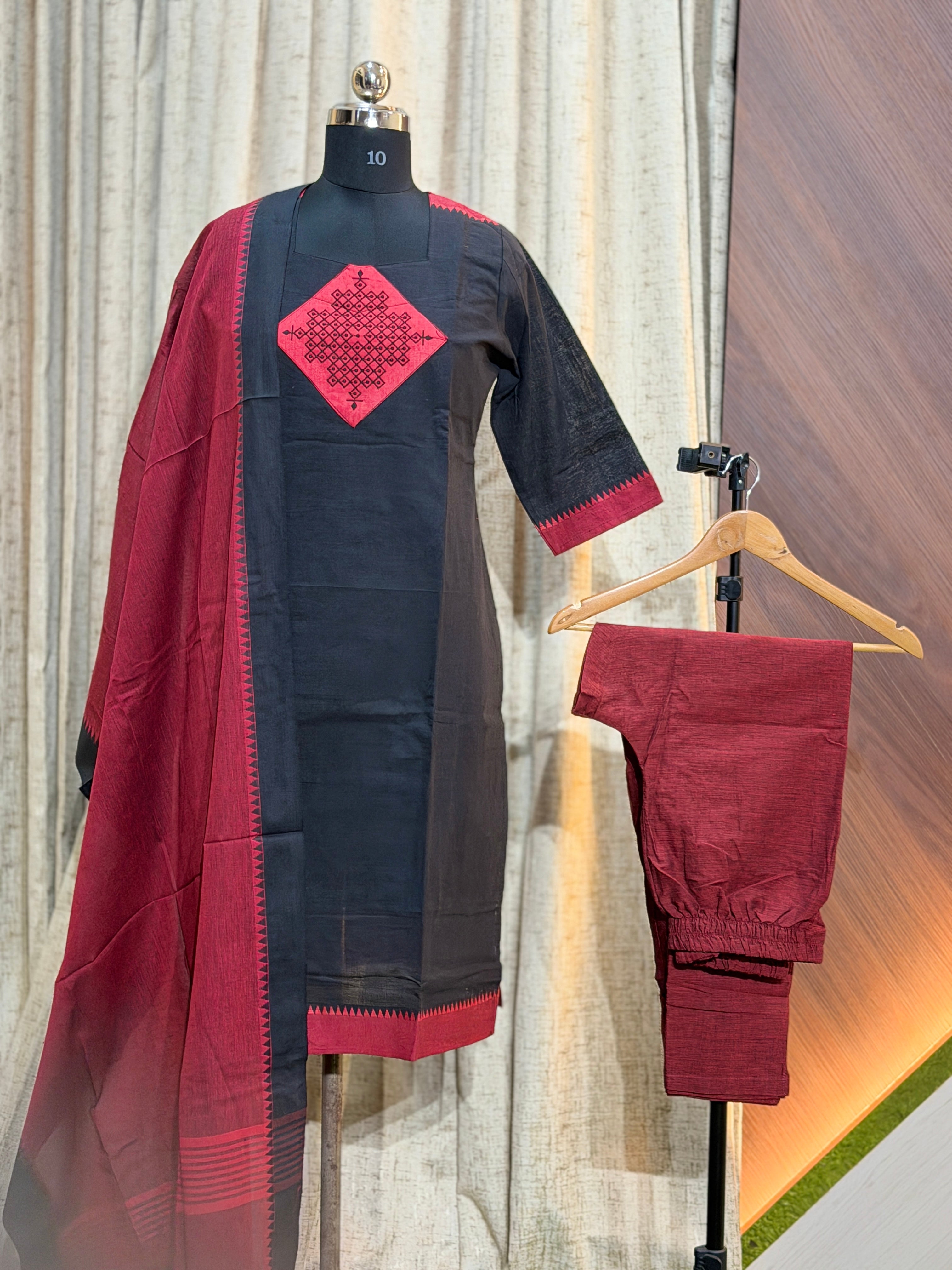 9302 - Kurti with pant and Duppatta ( Mangalagiri )
