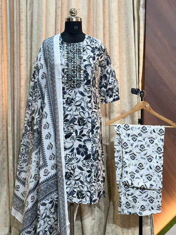 9559  - Cotton 3pc Kurta Set