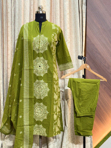9563  - Cotton 3pc Kurta Set