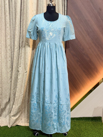 S272  - Frock Style  Border Maxi