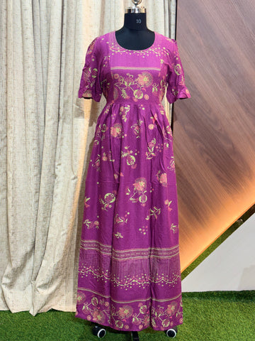 S273  - Frock Style  Border Maxi