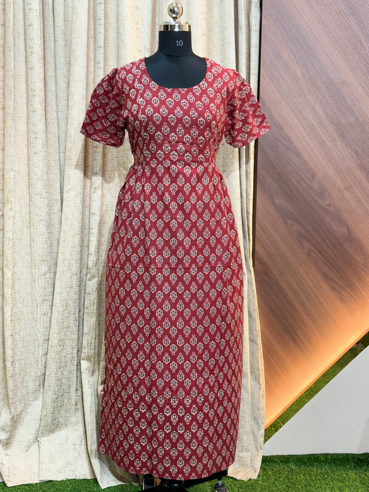 S281  - Ajrakh Frock Style Nighty
