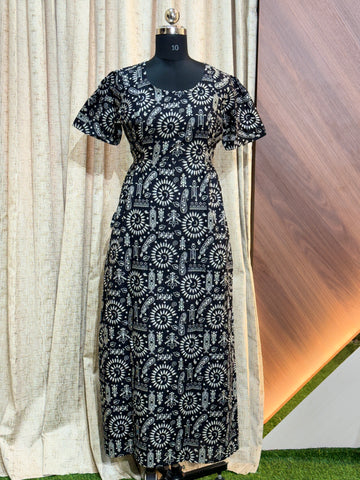 S282 - Ajrakh Frock Style Nighty