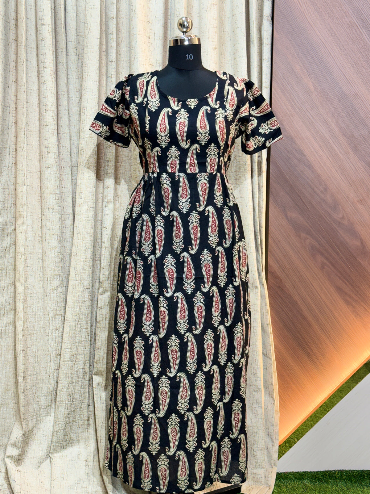 S284 - Ajrakh Frock Style Nighty