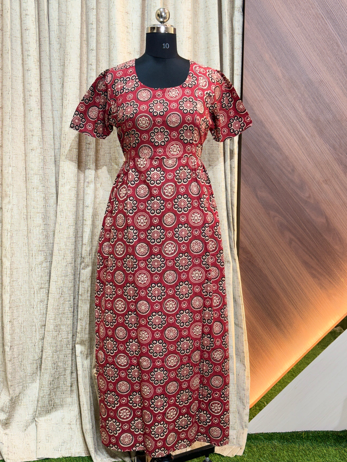 S286 - Ajrakh Frock Style Nighty