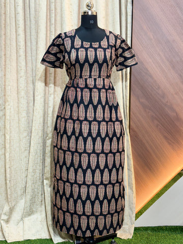 S288 - Ajrakh Frock Style Nighty
