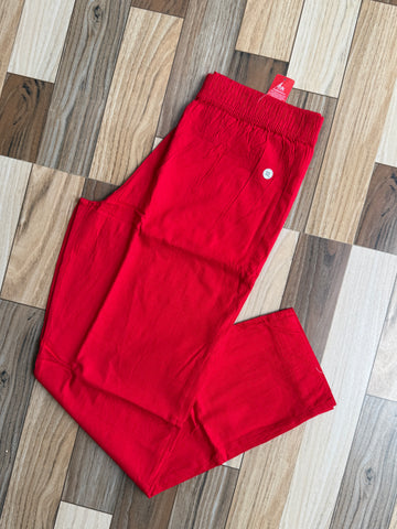 A337 - Cotton Lycra pants (Red)