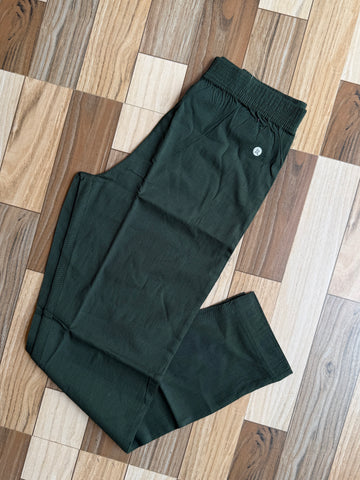 A341 - Cotton Lycra pants (Bottle Green )