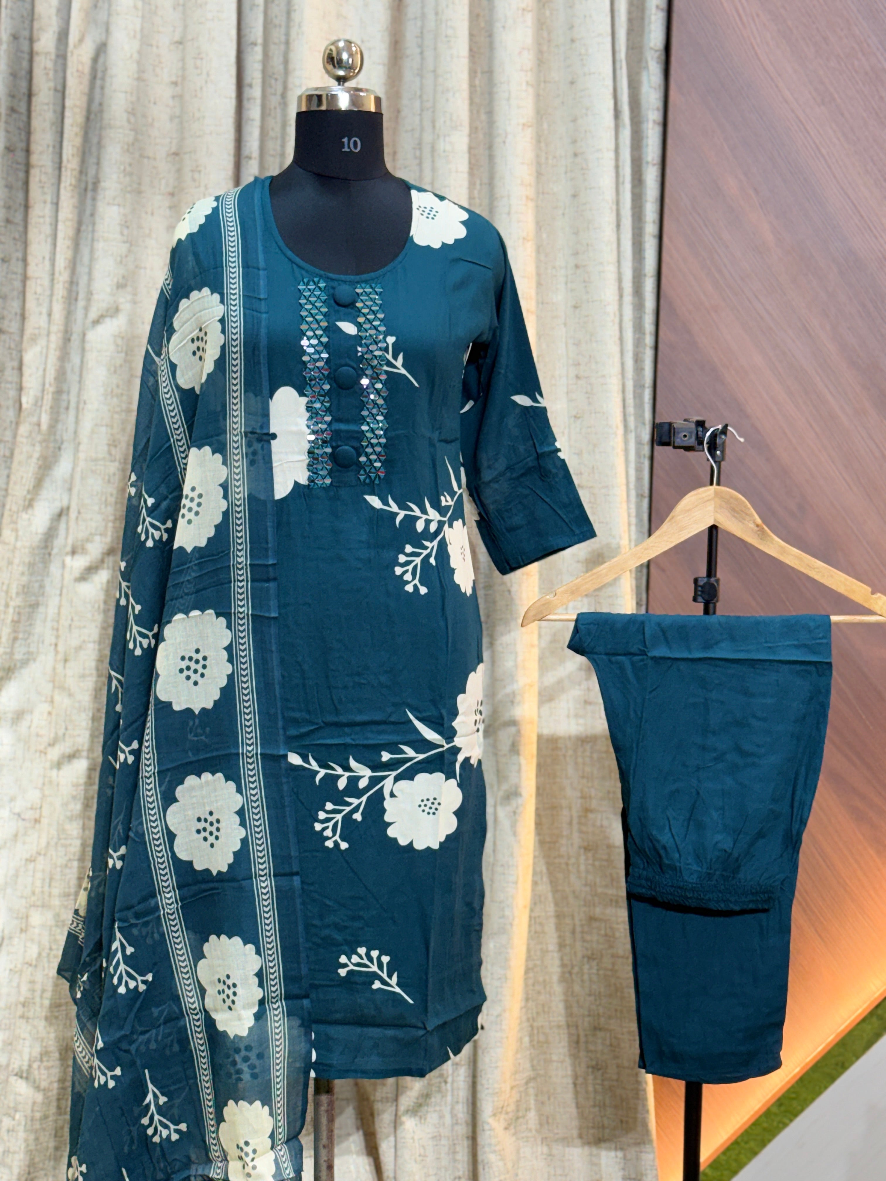 A497 - Ryon Kurti with Pant and Dupatta