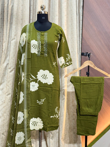 A498 - Ryon Kurti with Pant and Dupatta