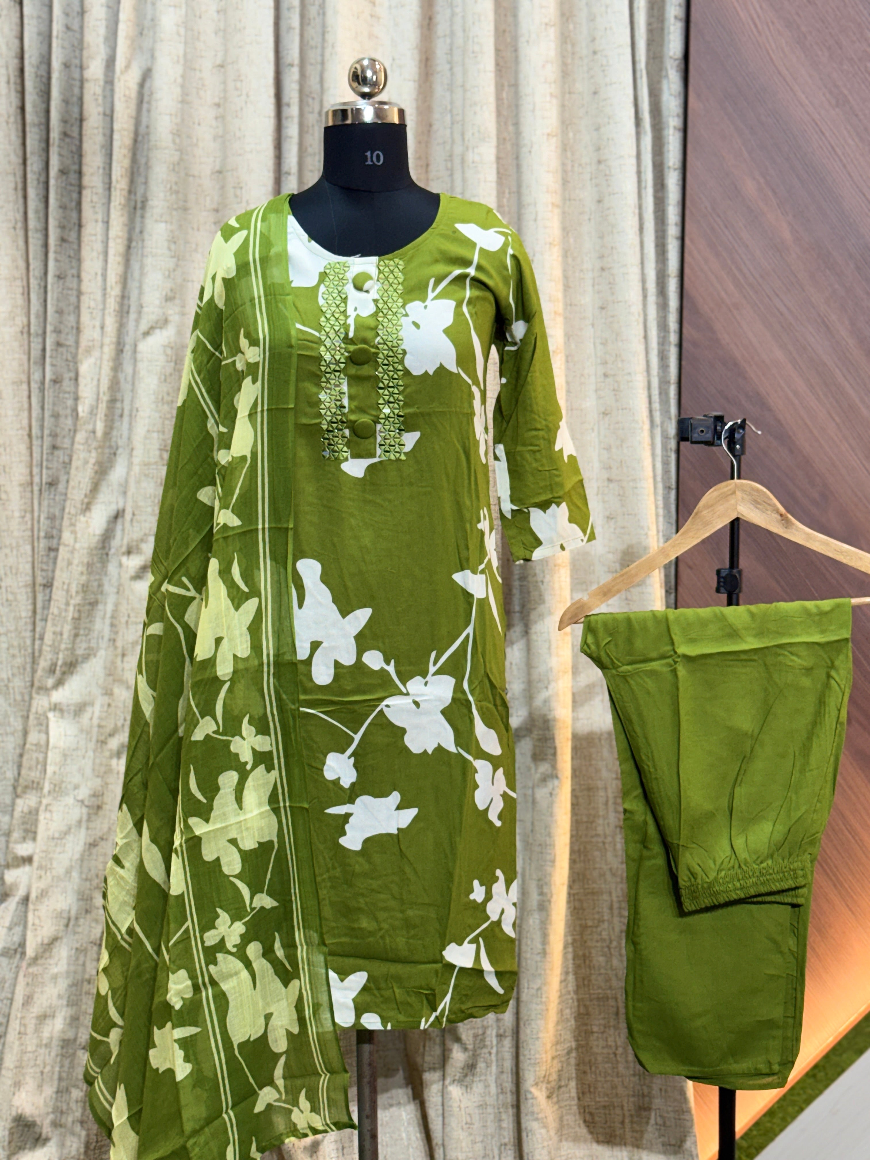 A504  - Ryon Kurti with Pant and Dupatta