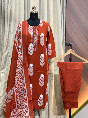 A505  - Ryon Kurti with Pant and Dupatta