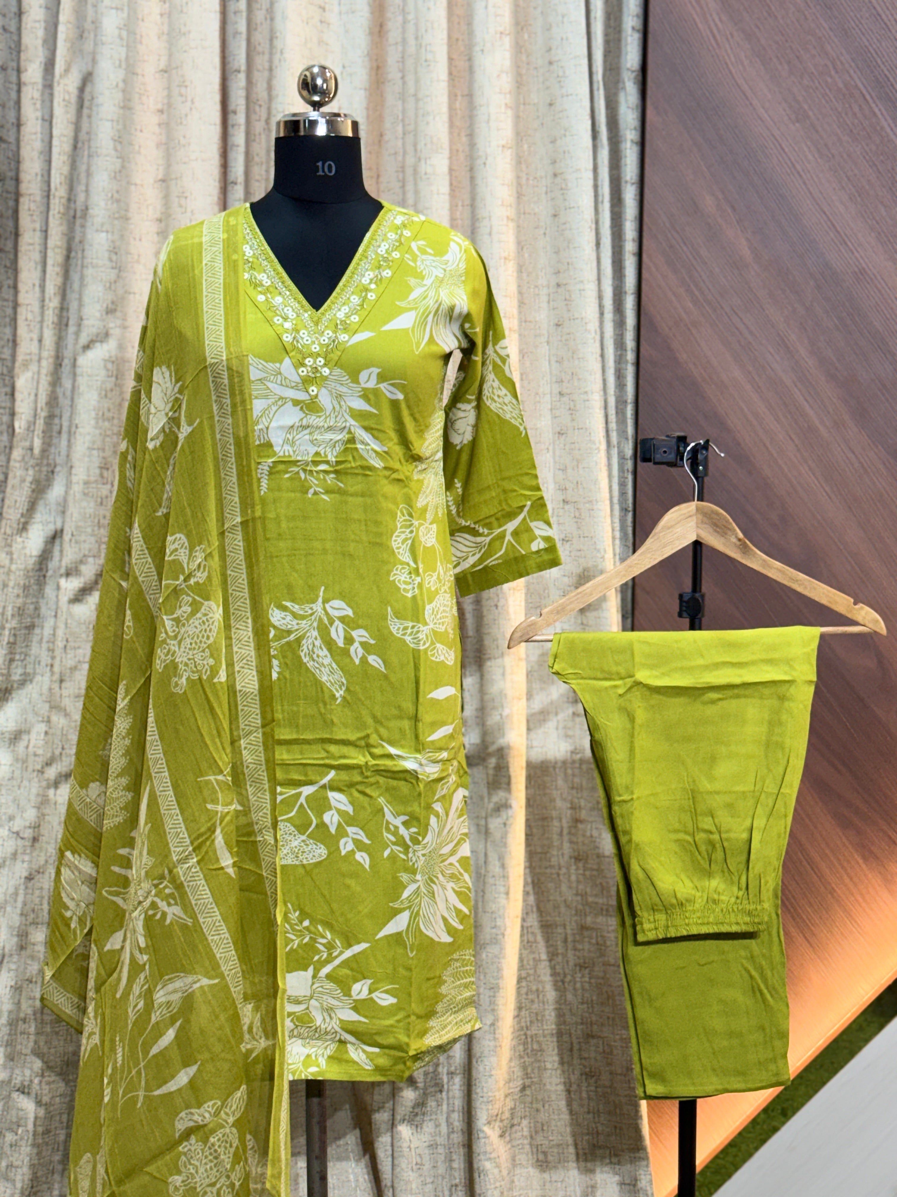 A491 - Ryon Kurti with Pant and Dupatta