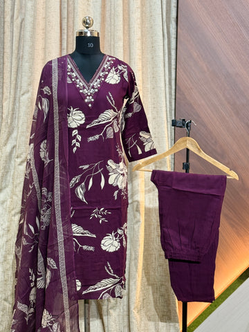 A489 - Cotton Kurti with Pant and Dupatta