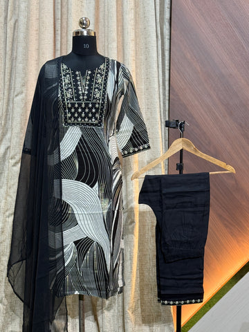 A486 - Ryon Kurti with Pant and Dupatta