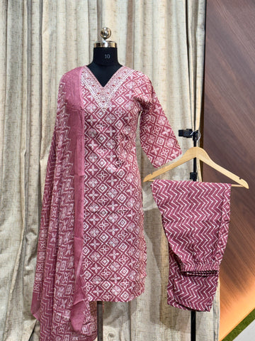 A685 - Cotton 3pc Kurta Set
