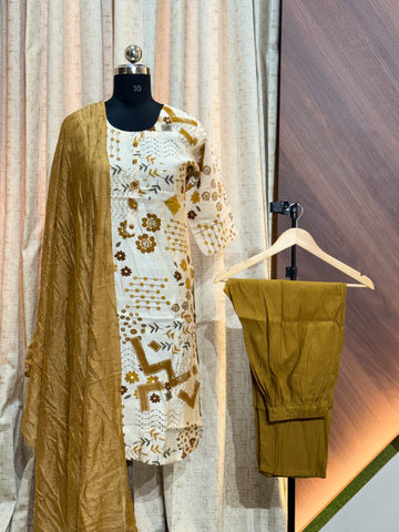 A706 - Kurti with Pant and Dupatta 3PCS