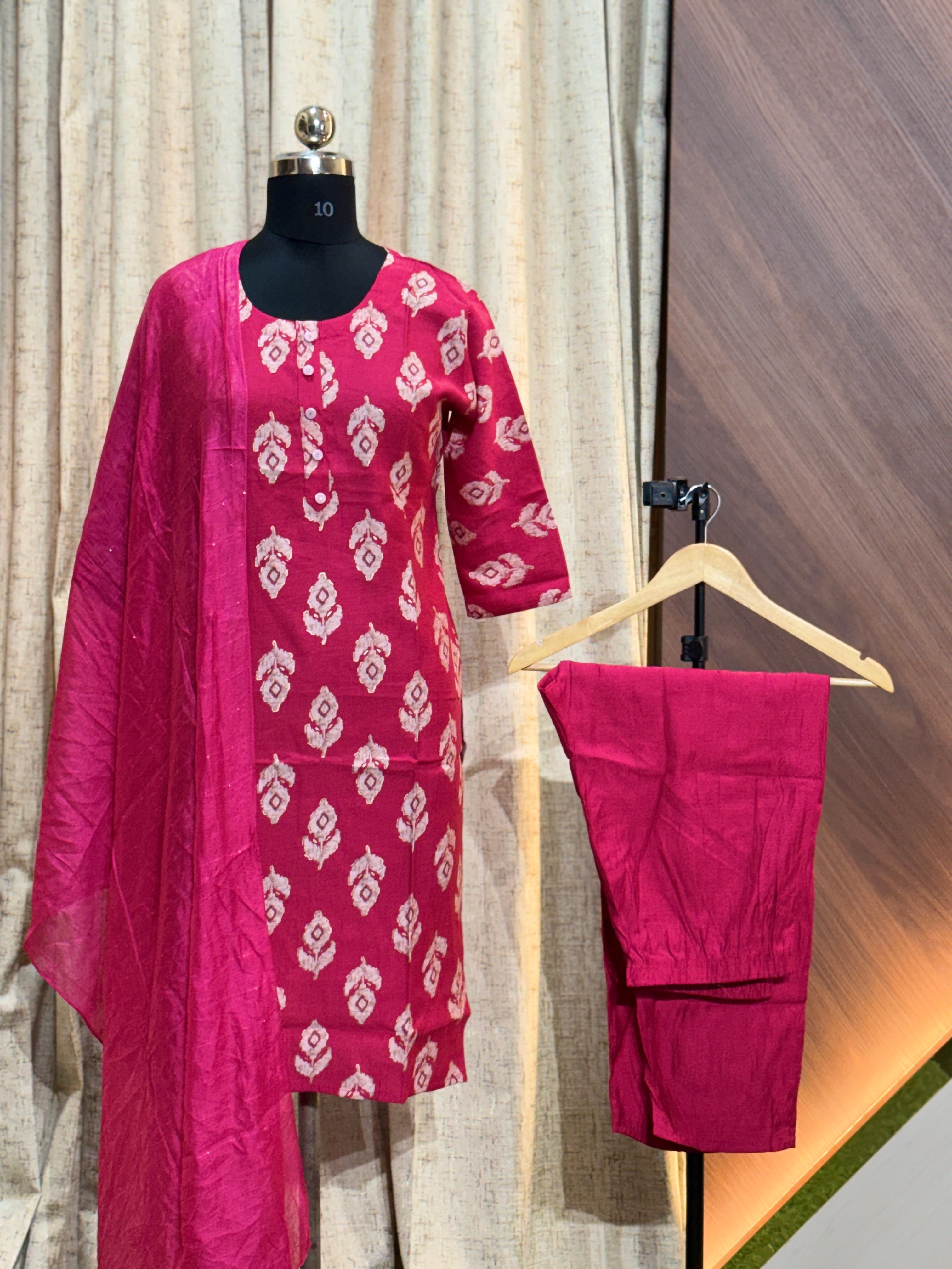 A708 - Kurti with Pant and Dupatta 3PCS