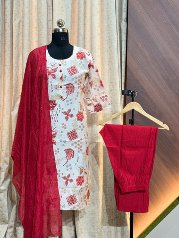 A704 - Kurti with Pant and Dupatta 3PCS