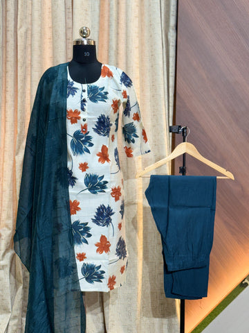 A696 - Kurti with Pant and Dupatta 3PCS