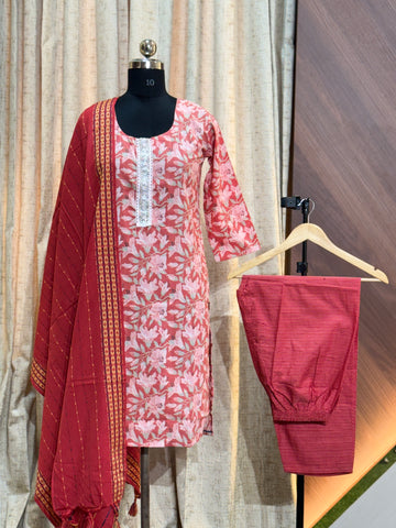 A729 - Cotton 3pc Kurta Set