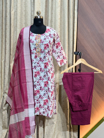 A709 - Cotton 3pc Kurta Set