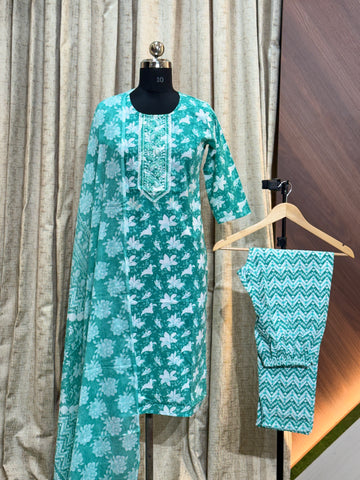 A735- Cotton 3pc Kurta Set