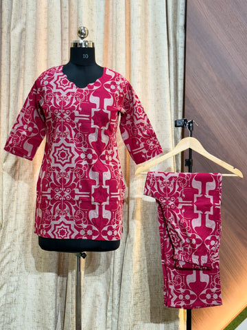 A946-  Short Co-ords (Pink)
