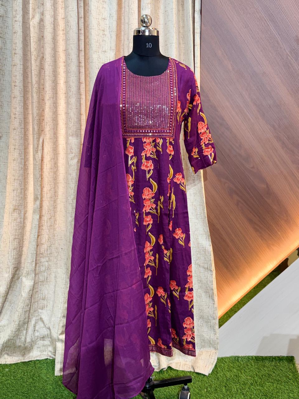 8034 -  Anarkali kurtis with duppatta