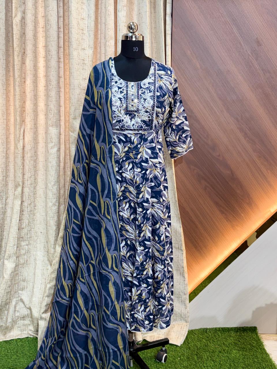 8021 -  Anarkali kurtis with duppatta