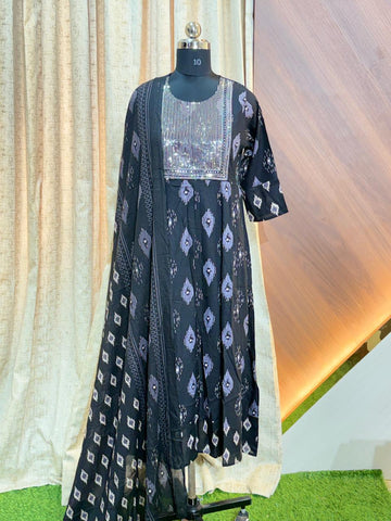 8028 -  Anarkali kurtis with duppatta