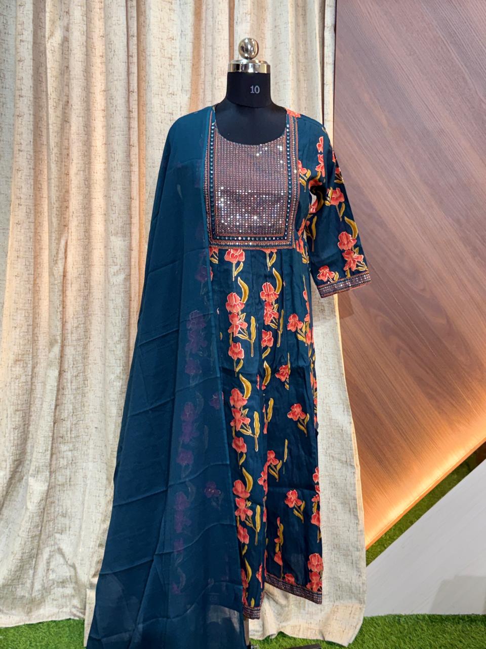 8025 -  Anarkali kurtis with duppatta