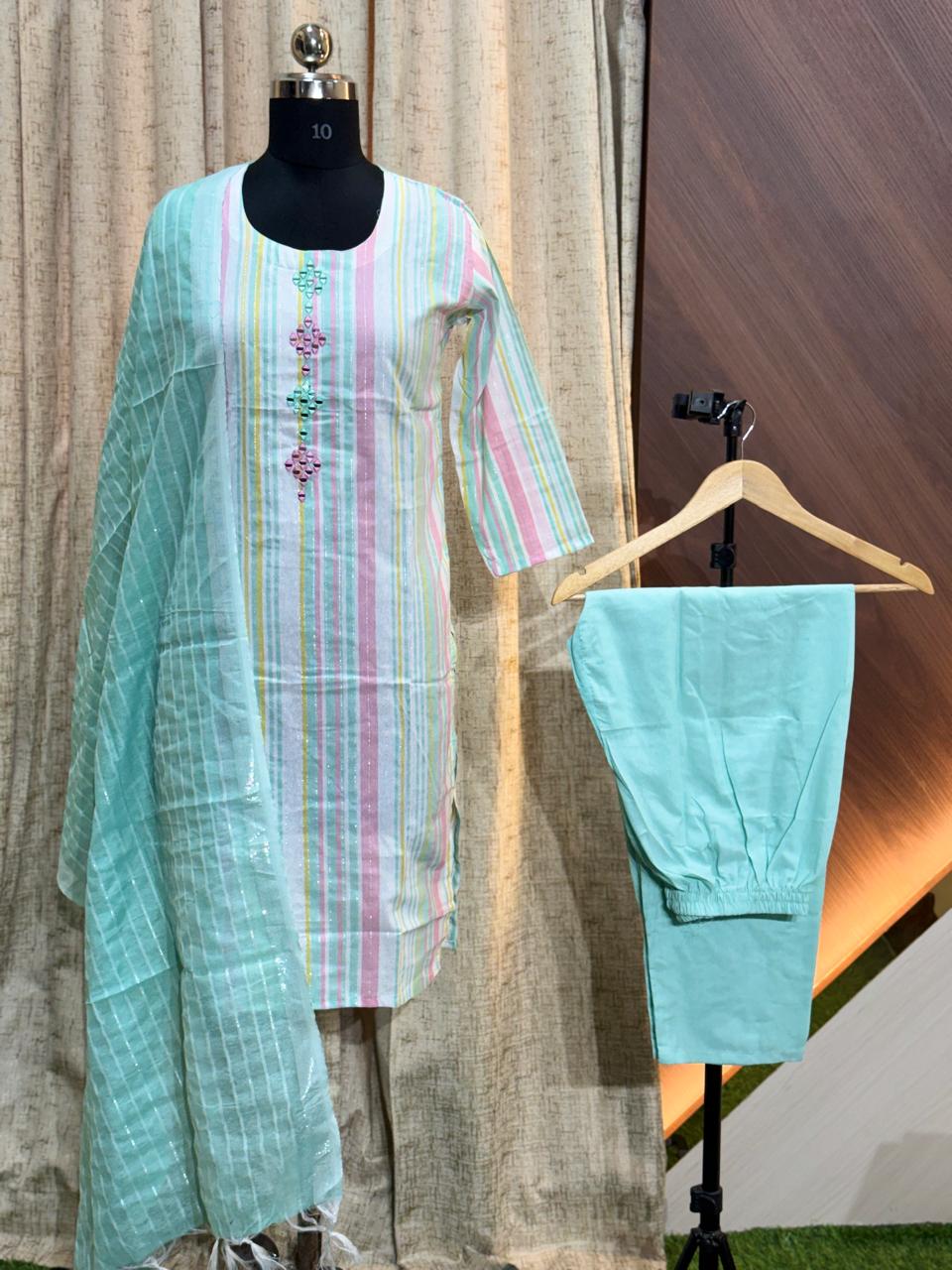 8201 - Cotton 3pc Kurta Set