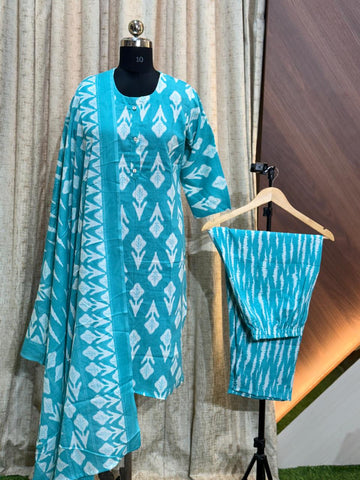 8234  - Cotton 3pc Kurta Set