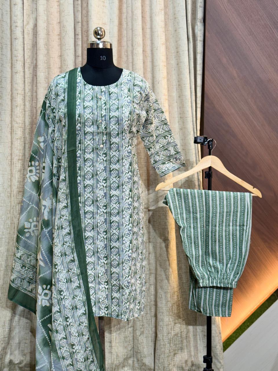 8228   - Cotton 3pc Kurta Set