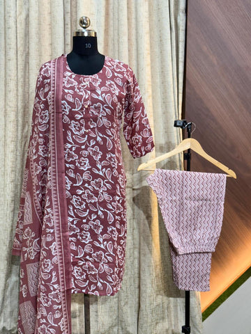 8220   - Cotton 3pc Kurta Set