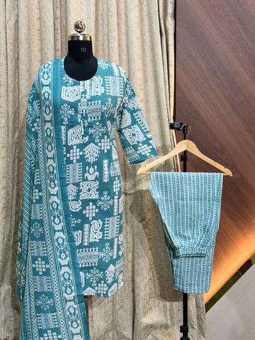 8211  - Cotton 3pc Kurta Set