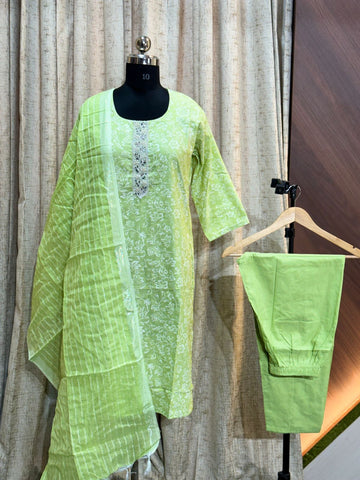 8407 - Cotton 3pc Kurta Set