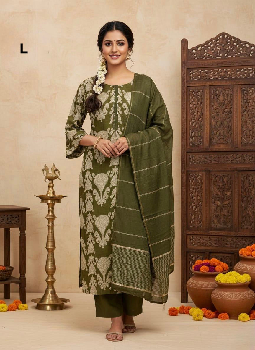 9469 - Kurti with Pant and Dupatta 3PC