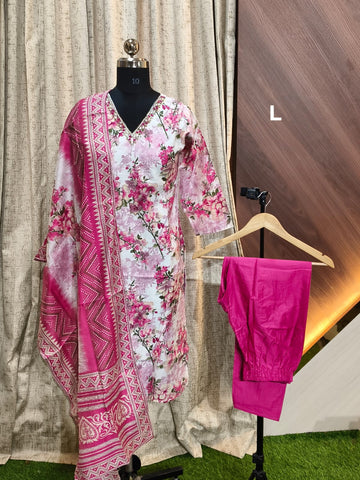 9477 - Kurti with Pant and Dupatta 3PCS