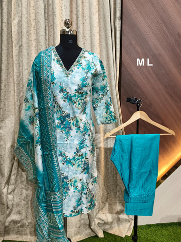 9476 - Kurti with Pant and Dupatta 3PC