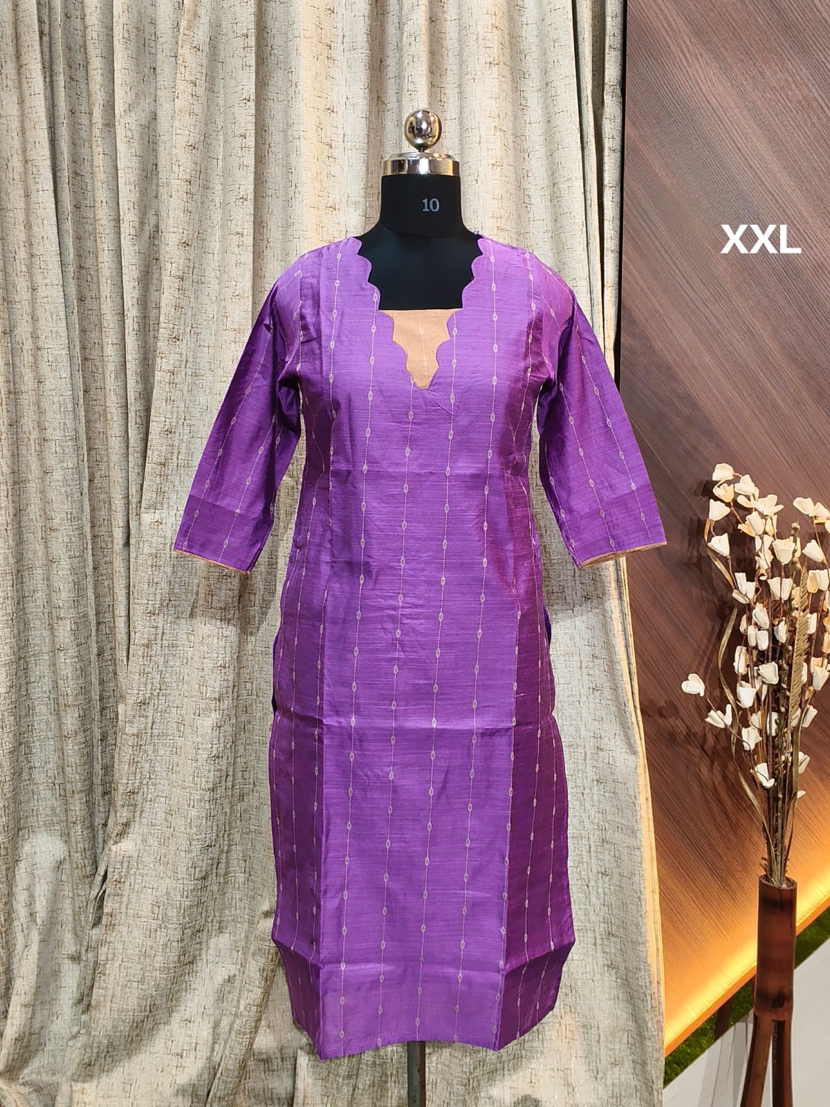 C 9555  - SILK KURTIS