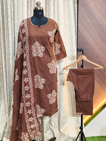 9602  - Cotton 3pc Kurta Set