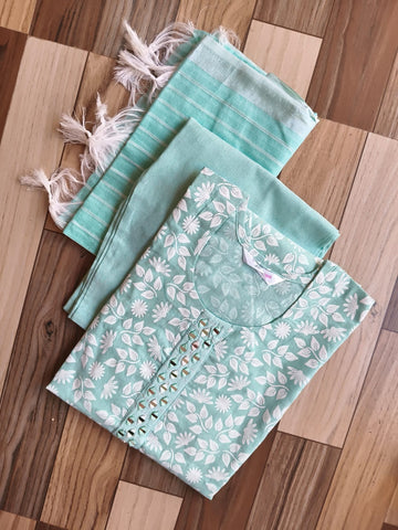 9834 - Cotton 3pc Kurta Set