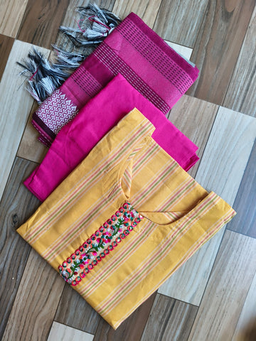 9833 - Cotton 3pc Kurta Set