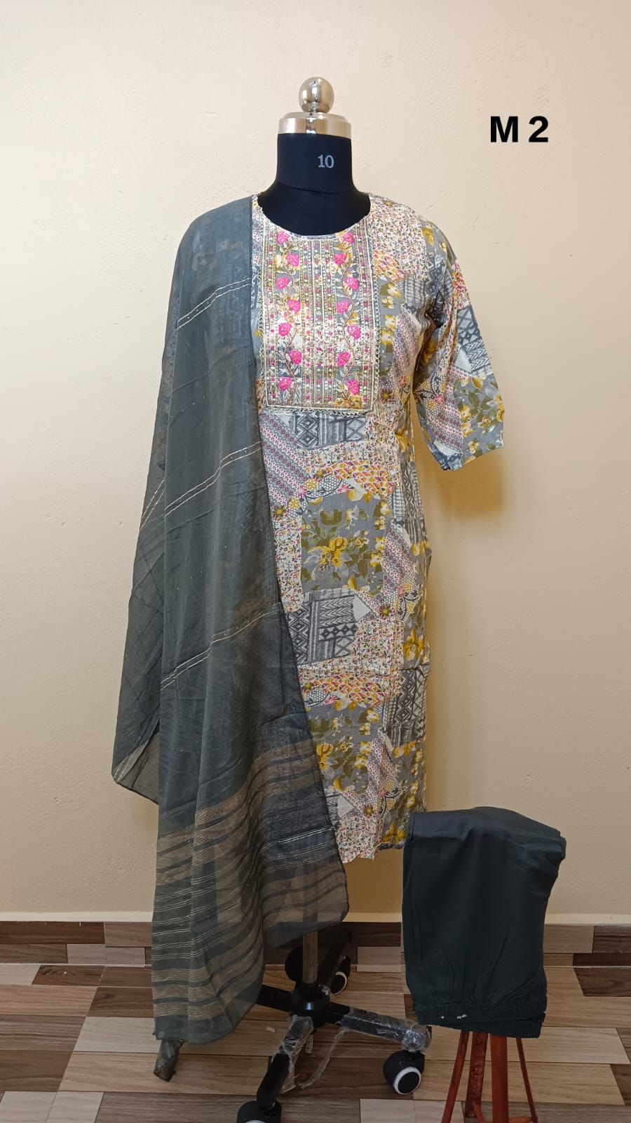 S1001  - Cotton 3pc Kurta Set