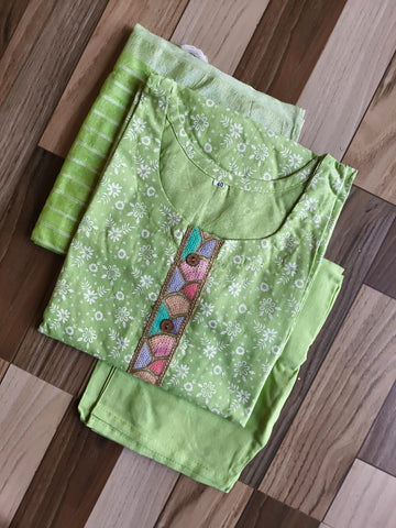 A1073 - Cotton 3pc Kurta Set