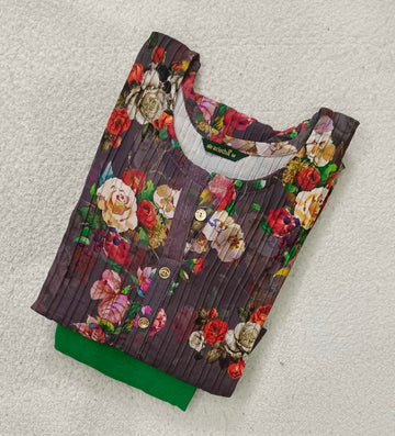Pok006 - Popcorn Kurtis with Jeggings Combo